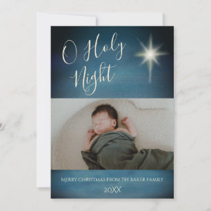 Cartes Pour Fêtes Annuelles O Nuit Sainte Religieuse Étoile de Noël Bleu Photo