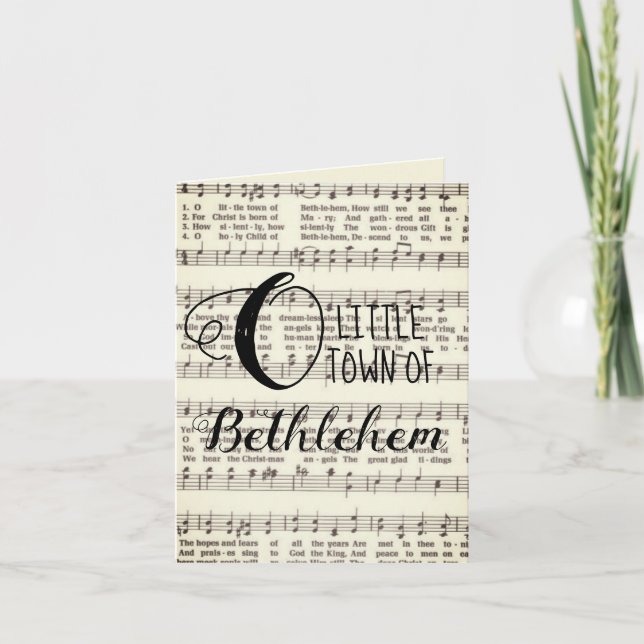 Cartes Pour Fêtes Annuelles Ô petite ville de Bethléem (Devant)