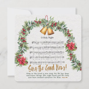 Cartes Pour Fêtes Annuelles O SAINTE NUIT Religieuse Noël Nativité Hymne