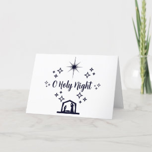 Cartes Pour Fêtes Annuelles O Sainte Nuit Typographie minimaliste de Noël