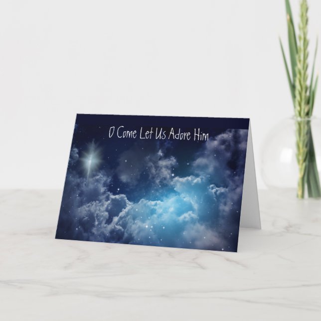 Cartes Pour Fêtes Annuelles O Venez, Adorons-Le Jésus Noël (Devant)
