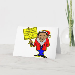 Cartes Pour Fêtes Annuelles Obama Scrooge No Santa Claus No Constitution