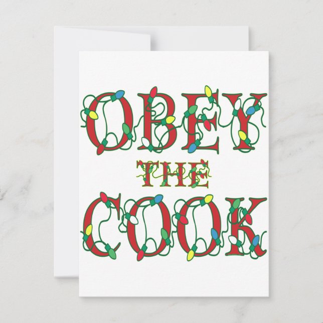 Cartes Pour Fêtes Annuelles Obey Cook dit les lumières des fêtes (Devant)