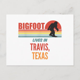 Cartes Pour Fêtes Annuelles Observation de Bigfoot à Travis Texas 