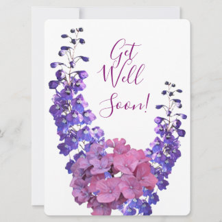Cartes Pour Fêtes Annuelles Obtenez bien bientôt joli violet fleuri belle fun