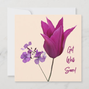 Cartes Pour Fêtes Annuelles Obtenez bien bientôt jolie tulipe rose violet flor