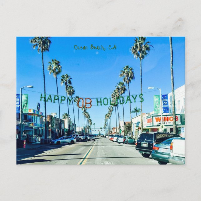 Cartes Pour Fêtes Annuelles Ocean Beach Noël (Devant)