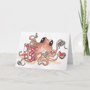 Cartes Pour Fêtes Annuelles Octopus cadeau