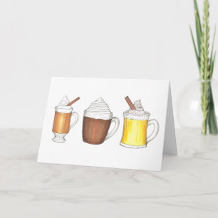 Cartes Pour Fêtes Annuelles Oeuf Chaud Nog Coca rhum beurré de Noël Boissons