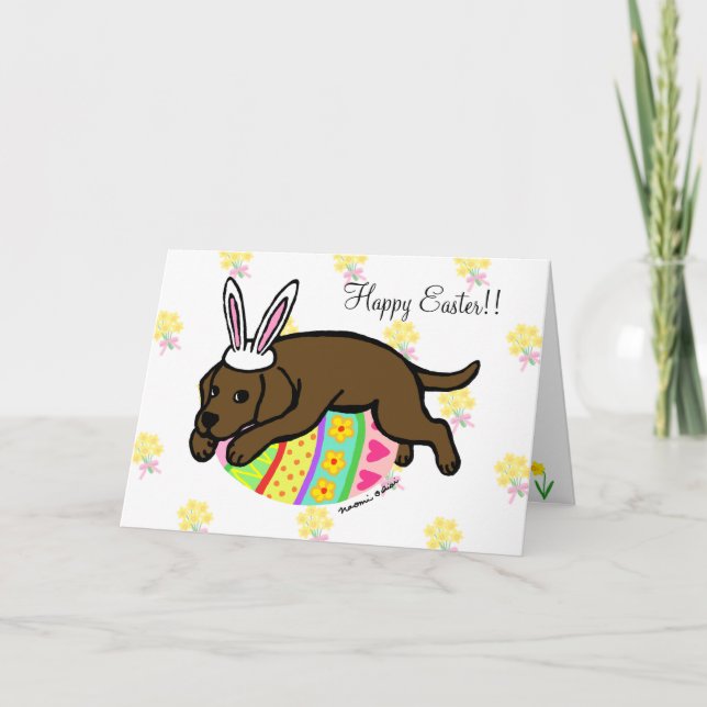 Cartes Pour Fêtes Annuelles Oeuf de Pâques Chocolat Labrador Cartographie (Devant)