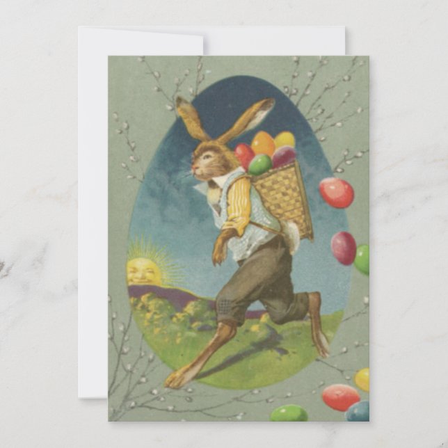 Cartes Pour Fêtes Annuelles OEuf de Pâques Couleur Soleil (Devant)