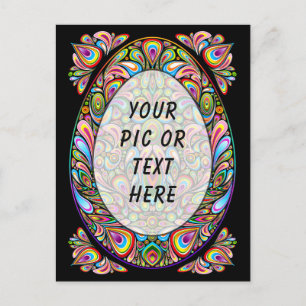 Cartes Pour Fêtes Annuelles Œuf de Pâques Design Psychédélique
