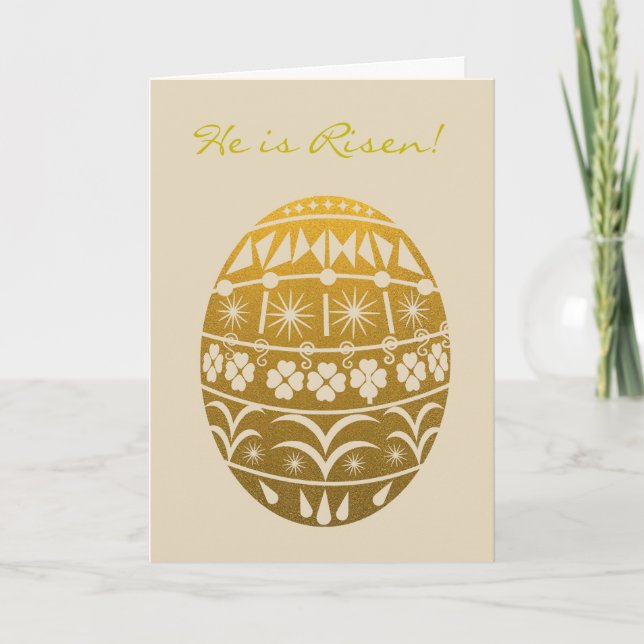 Cartes Pour Fêtes Annuelles Oeuf de Pâques d'or (Devant)