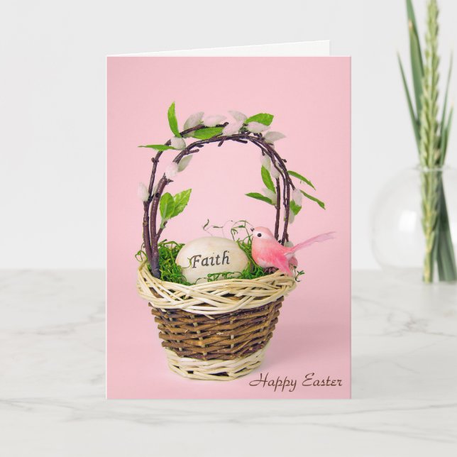 Cartes Pour Fêtes Annuelles oeuf de Pâques inspirant dans le panier (Devant)