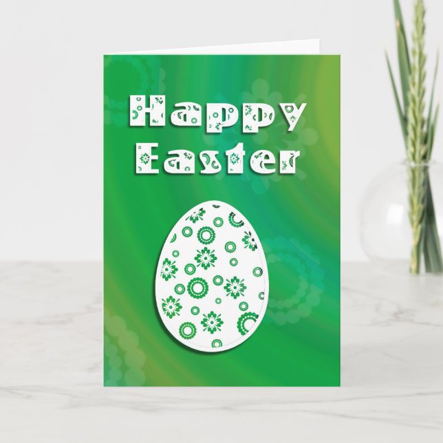 Cartes Pour Fêtes Annuelles Oeuf de Pâques moderne Art du papier rétro (Devant)
