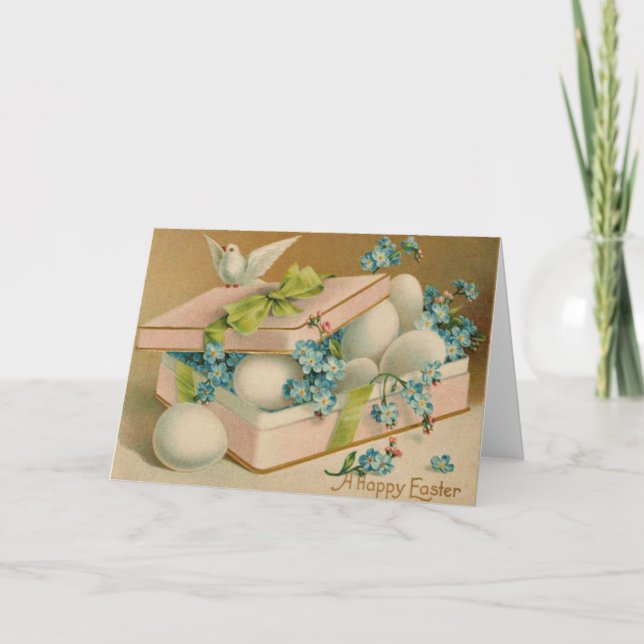 Cartes Pour Fêtes Annuelles OEuf de Pâques Oubliez-Moi Pas Don Dove (Devant)
