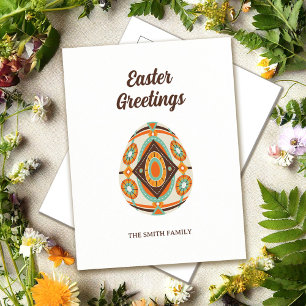 Cartes Pour Fêtes Annuelles Œuf de Pâques peint rétro