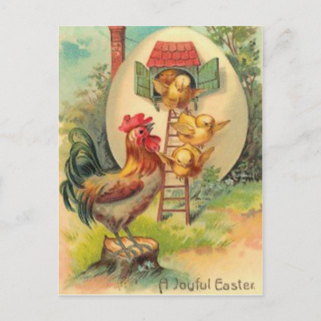 Cartes Pour Fêtes Annuelles OEuf de poussin de Pâques (Devant)