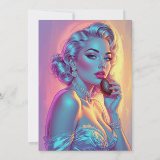 Cartes Pour Fêtes Annuelles Oeuf en Chocolat Pin-Up Blond