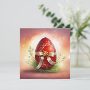 Cartes Pour Fêtes Annuelles OEuf rouge de Pâques