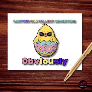 Cartes Pour Fêtes Annuelles Œuf Superbe Aventure de Pâques de Poulette Cool