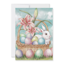 Œufs aquarelle et pastel de Lily avec lapin dans u