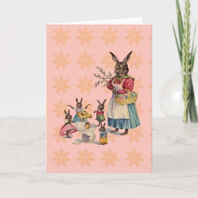 Cartes Pour Fêtes Annuelles Oeufs de lapin de Pâques (Devant)