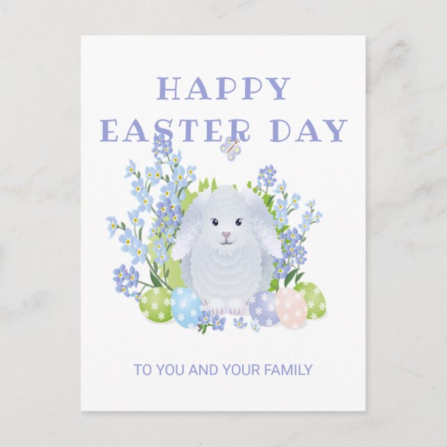 Cartes Pour Fêtes Annuelles Oeufs De Lapin Et De Pâques (Devant)