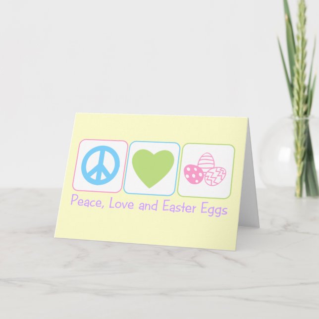 Cartes Pour Fêtes Annuelles Oeufs de pâques d'amour de paix (Devant)