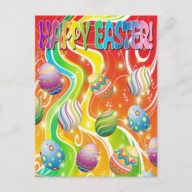 Cartes Pour Fêtes Annuelles Oeufs de Pâques Design ornemental (Devant)