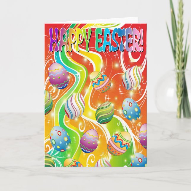 Cartes Pour Fêtes Annuelles Oeufs de Pâques Design ornemental (Devant)