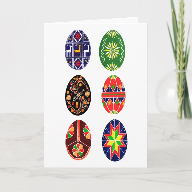 Cartes Pour Fêtes Annuelles Oeufs de pâques d'Ukrainien de Pysanky (Devant)