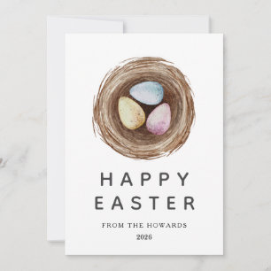 Cartes Pour Fêtes Annuelles Œufs de Pâques modernes élégants Photo Joyeuses