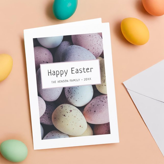 Cartes Pour Fêtes Annuelles Oeufs de Pâques Pastel Joyeux Famille de Pâques (Créateur téléchargé)