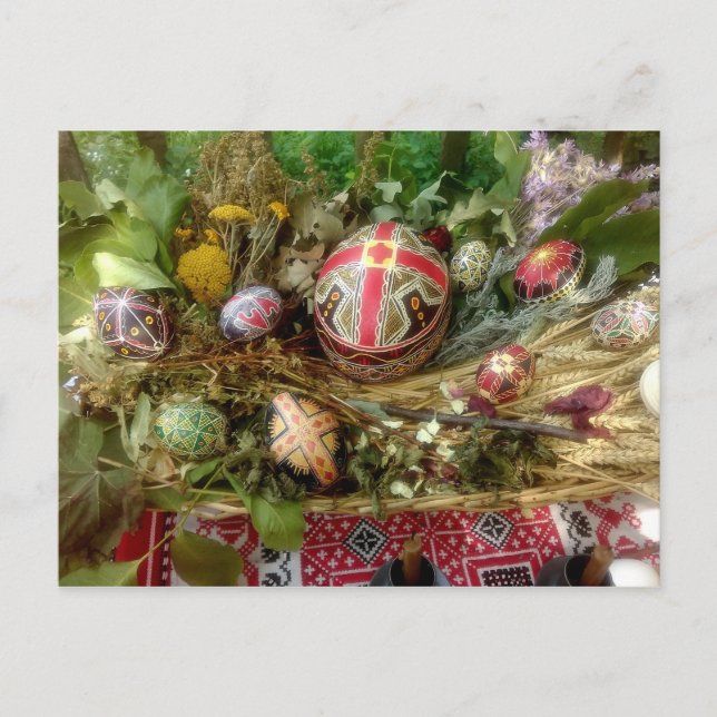 Cartes Pour Fêtes Annuelles Oeufs de Pâques Peints à la main (Devant)