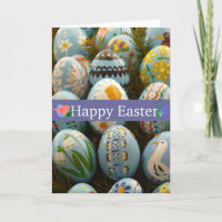 OEufs de Pâques peints en bleu