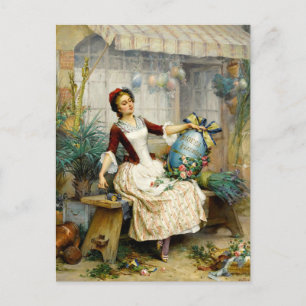 Cartes Pour Fêtes Annuelles Oeufs de Pâques, peinture vintage d'art