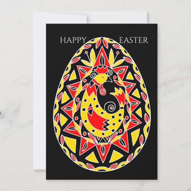 Cartes Pour Fêtes Annuelles Oeufs de Pâques Pysanky (Devant)