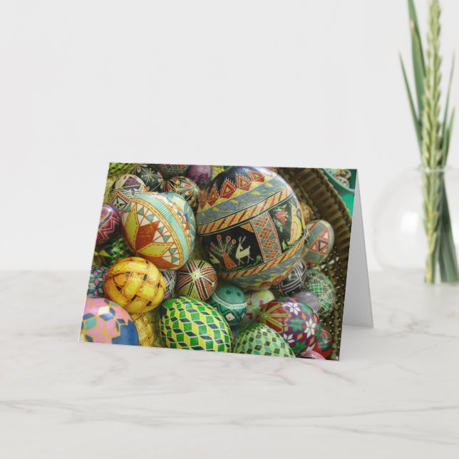 Cartes Pour Fêtes Annuelles Oeufs de Pâques Pysanky (Devant)