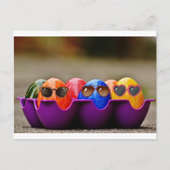 Cartes Pour Fêtes Annuelles Oeufs de pâques utilisant des lunettes de soleil, (Devant)