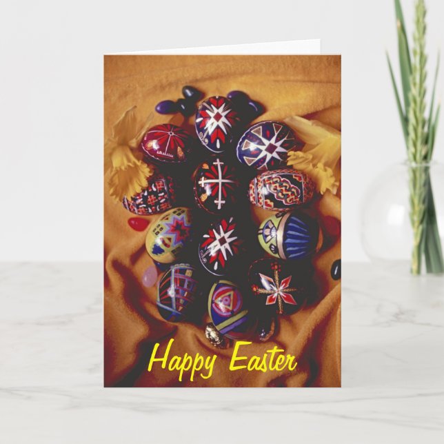 Cartes Pour Fêtes Annuelles Oeufs de salutation heureux de Pâques (Devant)