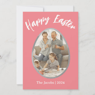 Cartes Pour Fêtes Annuelles Oeufs élégants Joyeux Pâques famille une photo