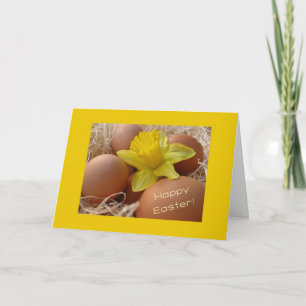 Cartes Pour Fêtes Annuelles Oeufs et salutation de Pâques de jonquille
