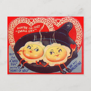 Cartes Pour Fêtes Annuelles Œufs Frits Rétro Vintage pour la Saint-Valentin