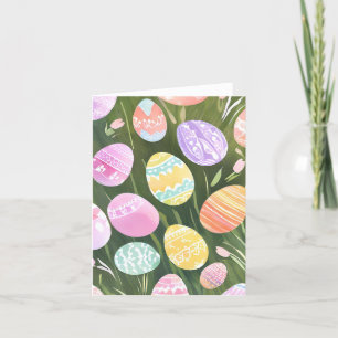 Cartes Pour Fêtes Annuelles OEufs Pastel de Pâques Belle aquarelle de printe