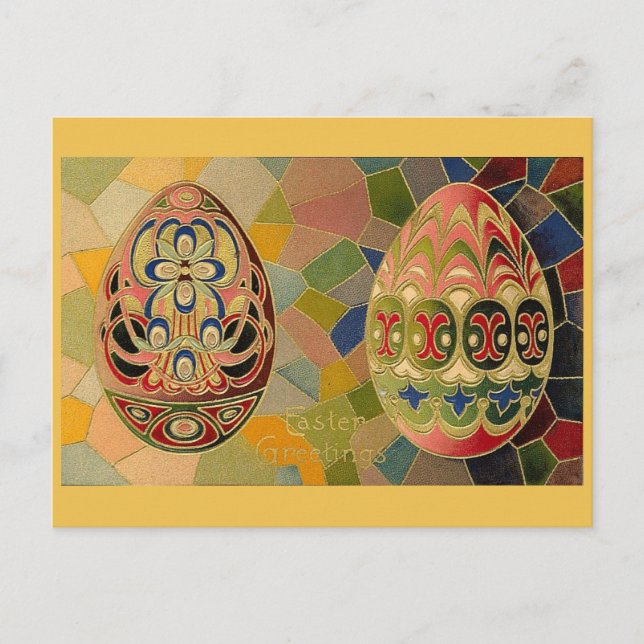 Cartes Pour Fêtes Annuelles Oeufs vintages de Pâques (Devant)