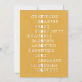 Cartes Pour Fêtes Annuelles Œuvre d'art avec des mots de Thanksgiving en diver