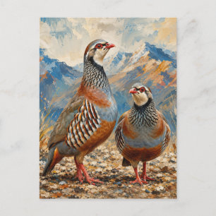 Cartes Pour Fêtes Annuelles Œuvre d'art de paire de perdrix chukar