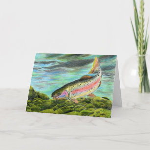 Cartes Pour Fêtes Annuelles Oeuvre d'art gagnante pour enfants : truite arc-en