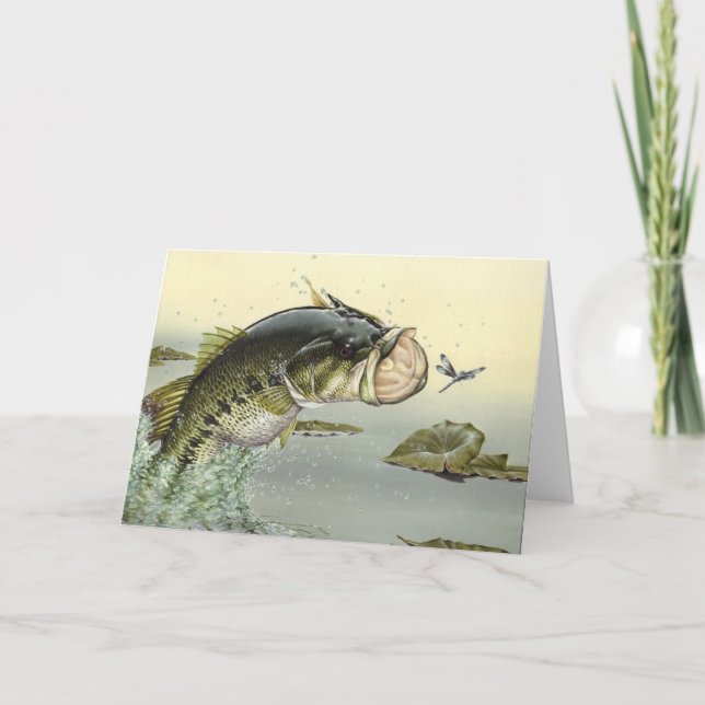 Cartes Pour Fêtes Annuelles Oeuvres d'art gagnantes pour enfants : basse à gra (Devant)
